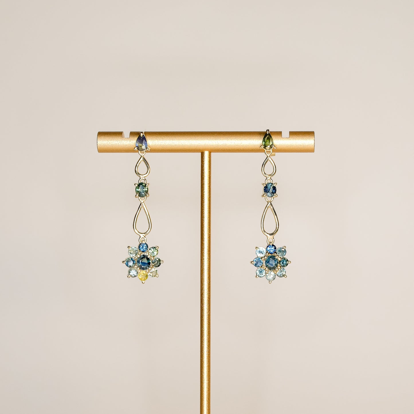 Sapphire earrings set in 16k gold.