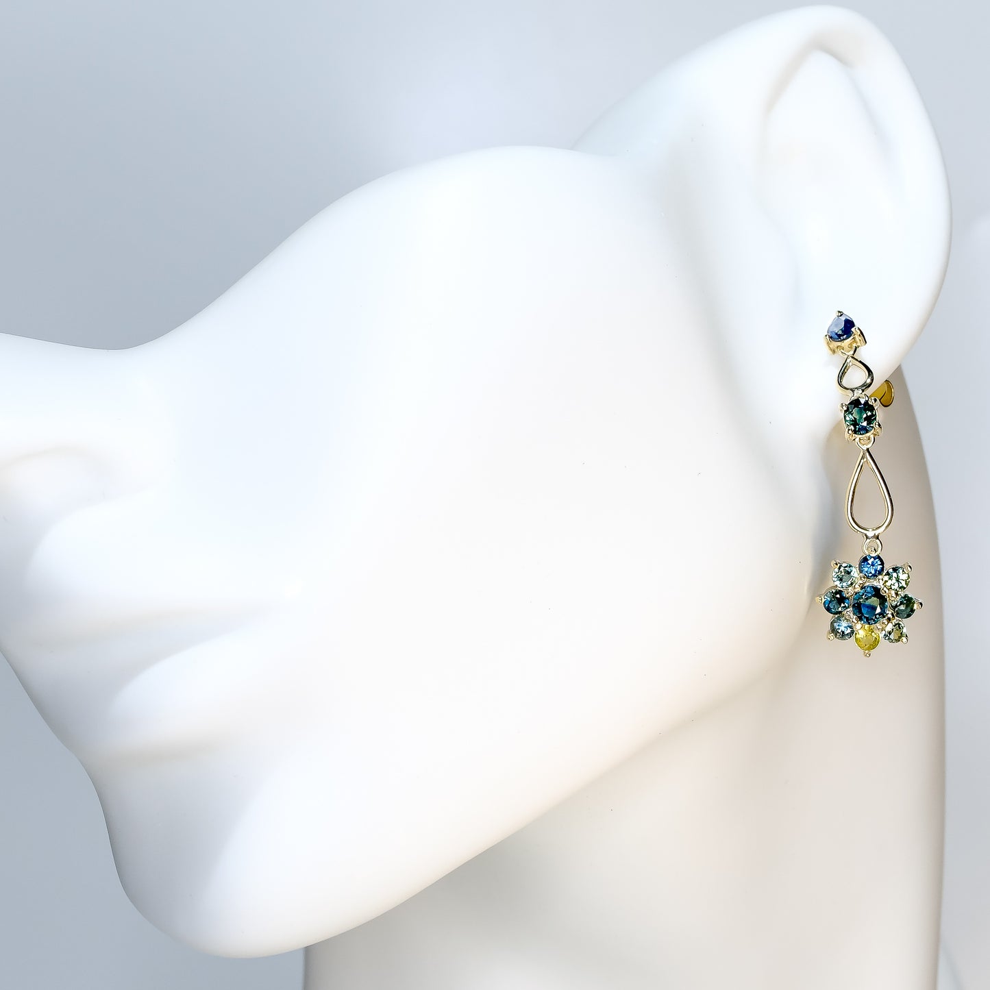 Sapphire earrings set in 16k gold.