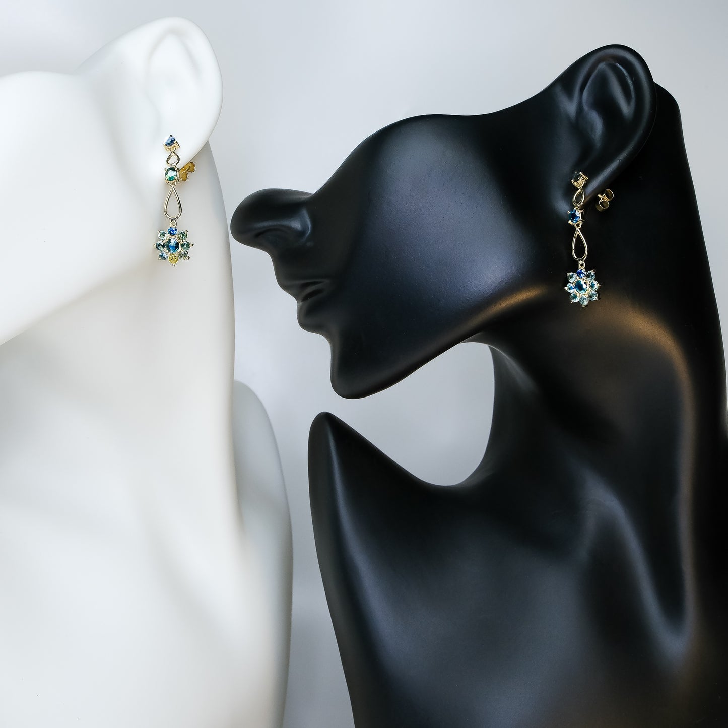 Sapphire earrings set in 16k gold.