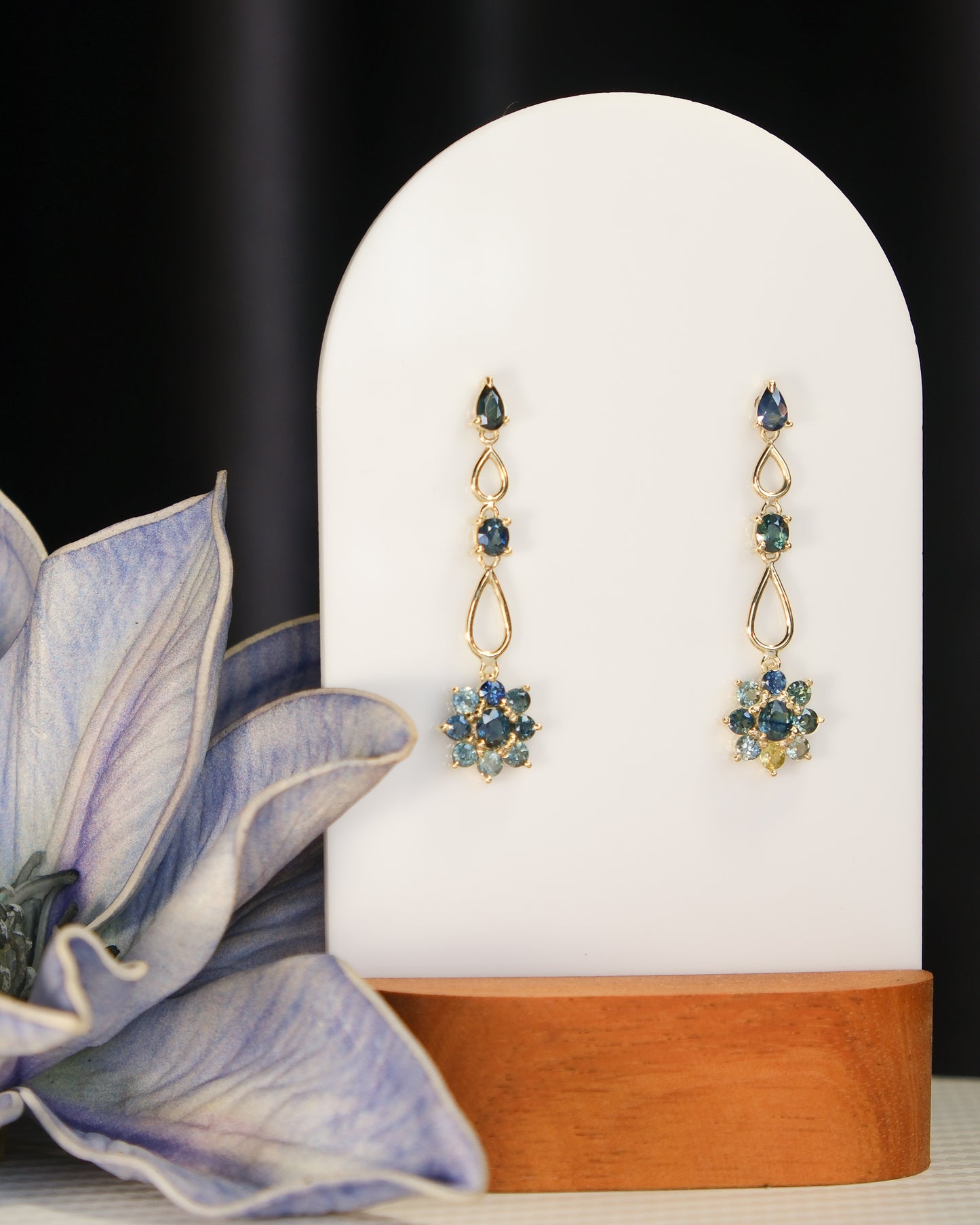 Sapphire Earrings set in 16k Gold.