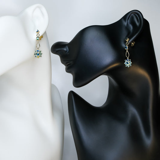 Sapphire earrings set in 16k gold.