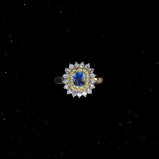 Blue Sapphire & Yellow Lady Diana ring